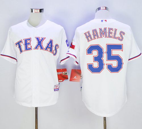 Rangers #35 Cole Hamels White Cool Base Stitched MLB Jersey
